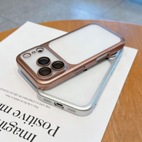 Coque de téléphone transparente transformable pour iPhone 17 Pro Max 16 15 avec protection d'objectif d'appareil photo intégrée, fine, transparente et antichoc