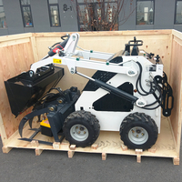 Spedizione Gratuita Mini Skid Steer Loader, Trincia Forestale, Mini Caricatore Cingolato, Minipala Retroescavatore in Vendita