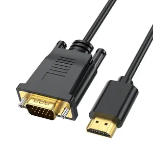 Kabel adaptor konverter HDMI ke VGA, kabel adaptor mendukung Video 1080P HD-Input HDMI ke Output VGA