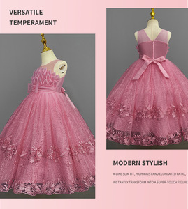 Abito Estivo 2022 per Bambine Oltre 8 Anni, Stile Principessa Europea e Americana, Lungo con Volant, in Misto Cotone, per Damigelle, Taglia 140cm+ - Product Image 6