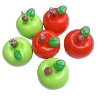 Breloques en résine en forme de pomme, mignonnes, 3D, à suspendre, pour boucles d'oreilles, colliers, porte-clés