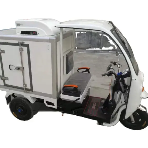 Refrigerator tricycle frozen ice cream integrated 3 wheels tricycle with cooling unit