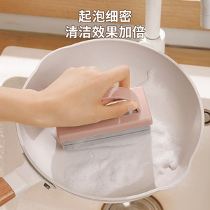 Pel Mini genggam, pel Mini cuci piring, kain spons logam menyerap blok spons PVA, pembersih dapur kamar mandi