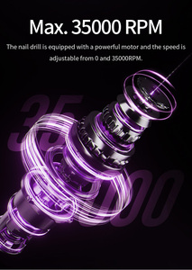 50W Wireless Nail Drill Machine Portable Rechargeable Electric <b>E</b> <b>File</b> for Professional Manicure Salon - Product Image 5