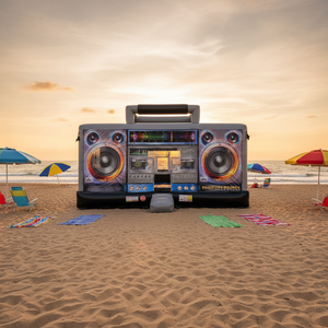 Promotion : Château Gonflable Interactif Disco pour Adultes, Thème Boombox Rétro, pour Fêtes - Product Image 2