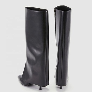 Winter Western Style Thin High Heel Pointed Toe PU Upper <b>Boot</b> Shoes Stiletto Over Knee High <b>Boots</b> Women's - Product Image 3