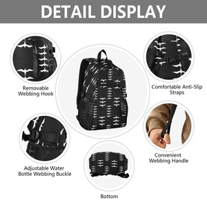 Hawaiian Iwa Birds Design Unisex Women Casual Sports Travel <b>Backpack</b> Carry on <b>Men</b> Laptop <b>Backpack</b> with Water Bottle Pocket - Product Image 4