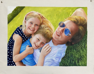 Ritratto dipinto a mano a olio per famiglie personalizzato su tela aggiungi i propri cari dalle foto regalo personalizzato pittura realistica - Product Image 1