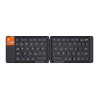 Clavier sans fil pliable ultra-fin, touches silencieuses, compatible avec plusieurs appareils, clavier BT rechargeable avec housse en PU