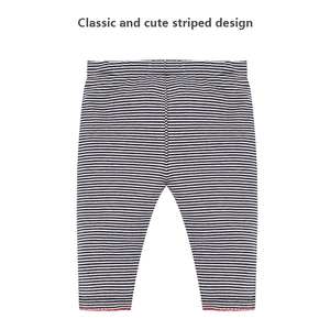 Hot Selling Baby Set, maßge schneiderte Bio-Baumwolle Baby Mode gestrickt bedruckte lange Hosen gestreifte lange Hosen 2-teiliges Set - Product Image 6