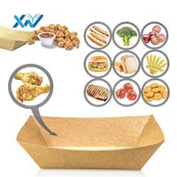 Bandejas desechables de Papel kraft para comida, caja para comida con cono de patatas fritas