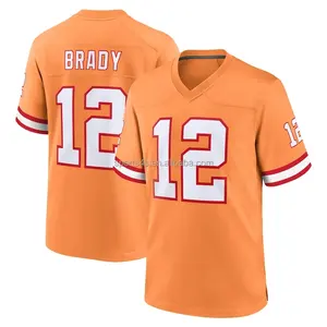 Uniformes de futebol americano por atacado baratos dos homens New England Patriot equipe costurada #12 Tom Brady jersey