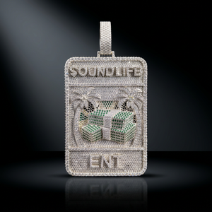 Pendentif personnalisé en argent sterling 925 avec moissanite, breloque hip-hop, bijou avec logo lettre micro-incrusté - Product Image 1
