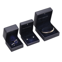 Boîtes à bagues personnalisées de luxe avec logo imprimé, boîte à bijoux en PU avec lumière LED, emballage de bijoux personnalisé à la mode, nouveau logo personnalisé