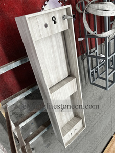 Lavabo <span class=keywords><strong>rectangulaire</strong></span> moderne en <span class=keywords><strong>bois</strong></span> blanc et marbre pour hôtel et salle de bain à domicile - Product Image 5
