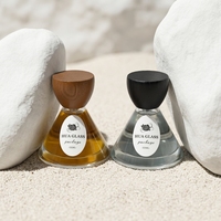 Maßgefertigte Luxus Konische Glas-Parfümflasche 50ml Leere Duftflasche mit Holzkappe Box-Verpackung OEM Individuelles Logo