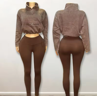 Ensemble de survêtement décontracté deux pièces en polyester/coton imprimé avec logo personnalisé, sans capuche, avec capuche amovible et pantalon long assorti