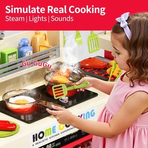 Ensemble de cuisine pour enfants EPT <span class=keywords><strong>3</strong></span> en <span class=keywords><strong>1</strong></span>, cuisinière, grill, évier, son, lumière, vapeur, jouet de simulation pour tout-petits - Product Image 2
