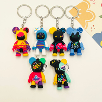 Porte-clés Pendentif Ours Violent de Dessin Animé, Jouet Mignon pour Voiture, Sac Créatif Féminin, Téléphone Portable, Porte-clés de Couple