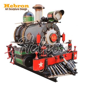Modelo de Tren de Vapor de Metal Vintage Grande Personalizado para Parques, Centros Comerciales y Eventos al Aire Libre, Decoración de Bar con Modelo de Coche, Escultura de Tren Steampunk con Vías - Product Image 1