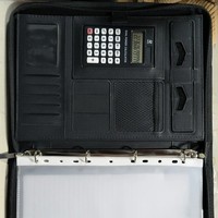 Carpeta Portadocumentos de Oficina de Cuero PU Marrón Tamaño A4, Portafolio, Organizador de Documentos, Carpeta con Anillas y Asa