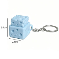 Porte-clés anti-stress en forme de fromage, jouet imprimé en 3D avec bouton mécanique à presser pour la décompression