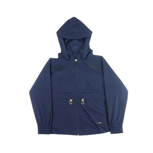 Chaqueta Deportiva Asics Nagino Actibreeze Tejida para Mujer, Color Azul Marino, Ligera, con Capucha - Product Image 3