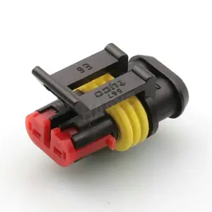 2 Pin Female Waterproof Plastic Cable Wiring Harness Car Electrical Housing Automotive Auto Wire Connector Plug 282080-1