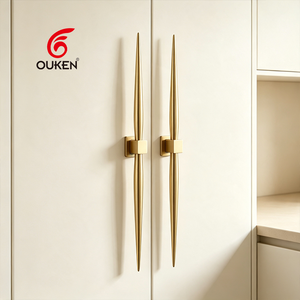 Poignées de <span class=keywords><strong>porte</strong></span> personnalisées en cuivre brossé coniques, luxe classique, pour entrée, villa traditionnelle, bois, verre, bronze antique - Product Image 2