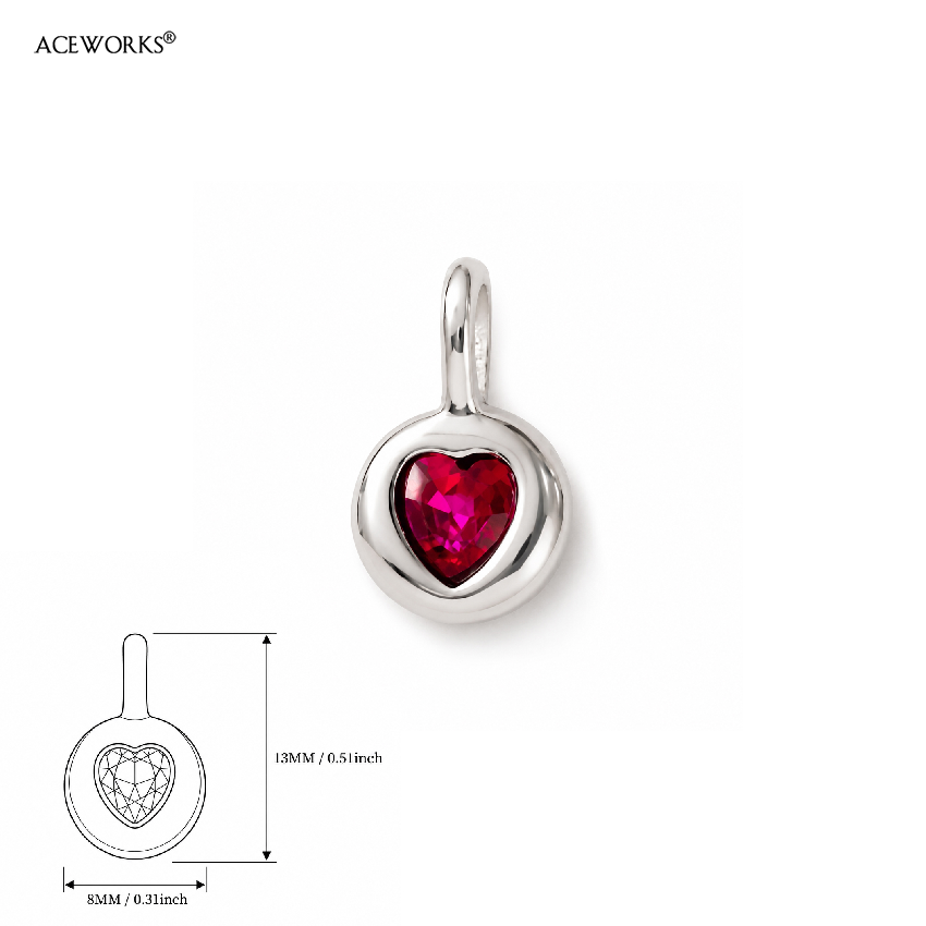 Pink Star Gem Round Charm