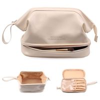 Sac de voyage multifonctionnel à double couche en PU, grande capacité, organiseur de maquillage portable pour femmes, utilisation en extérieur