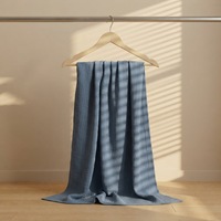 Tissu Popeline Froissé en Mousseline de Coton Biologique 100% à 4 Couches, Motif Crêpe, Vente en Gros Usine pour Couvertures d'Emmaillotage et Chemises