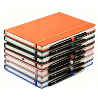 Carnet A5 personnalisé en gros avec logo, sangle élastique, porte-stylo, carnet en PU avec logo imprimé, agenda, bloc-notes, carnet en cuir PU
