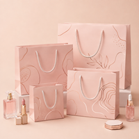 Sac en papier biodégradable écologique avec logo imprimé personnalisé, ruban en coton pour la manipulation des cosmétiques, des rouges à lèvres et des produits de soin de la peau
