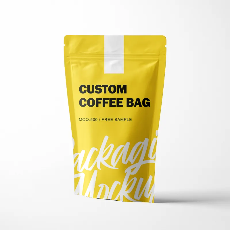 Custom coffee bag biodegradable coffee bags with zipper and valve food packaging free sample manufacturer