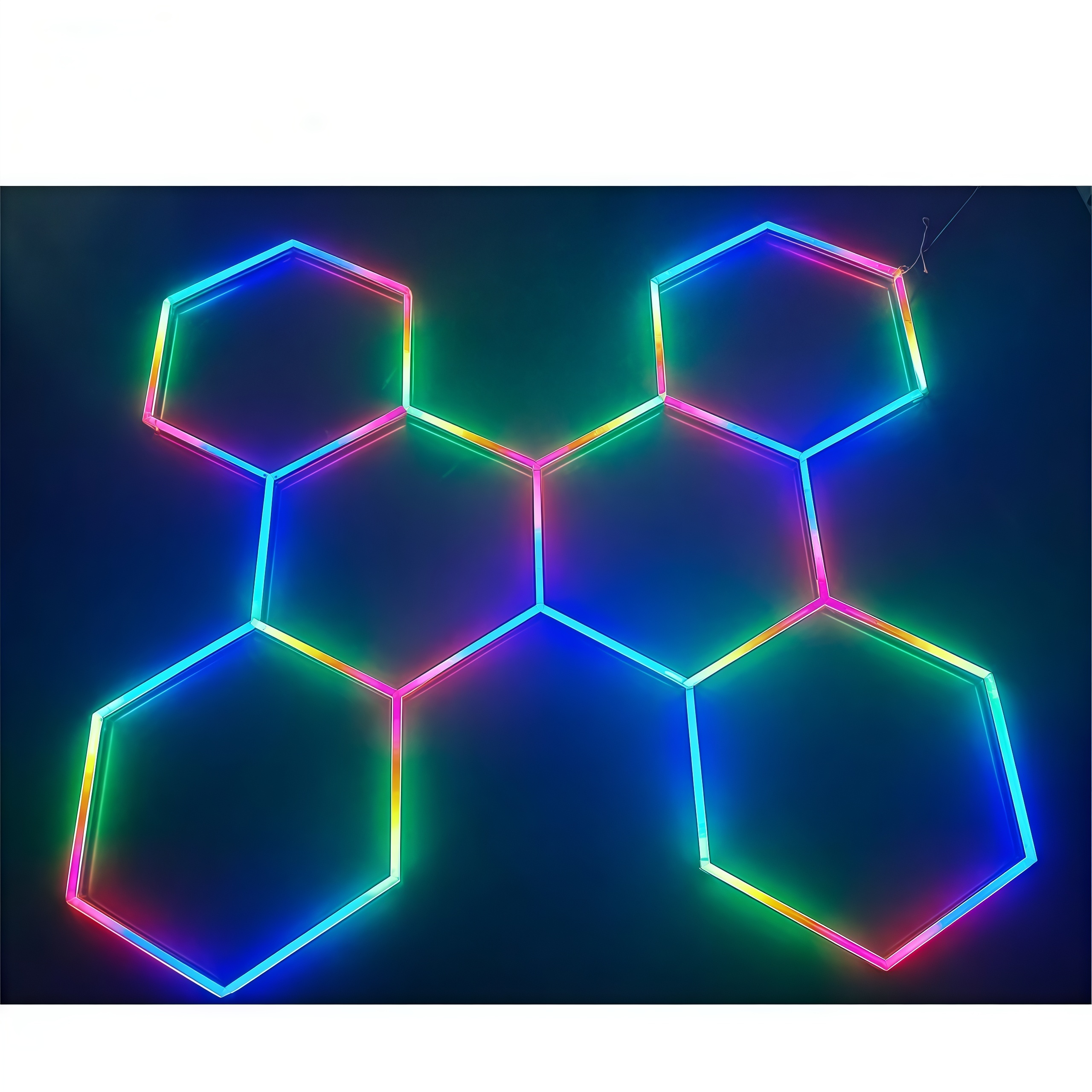 KCX New Design DIY Car Workshop Garage Lamp RGB Commercial Ceiling Lighting RGB Hexagon Honeycomb Light