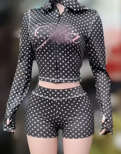 PEEQI HR26011 Completo Primaverile da <span class=keywords><strong>Donna</strong></span> Due Pezzi, Top con Cappuccio a Maniche Corte con Stampa Leopardata a Righe e Pantaloncini, <span class=keywords><strong>Outfit</strong></span> <span class=keywords><strong>Sexy</strong></span> da <span class=keywords><strong>Donna</strong></span> - Product Image 3