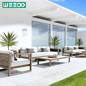 Conjunto de Sofás de Madera Maciza de Teca Modernos para Exteriores, Resistentes a la Intemperie, Duraderos, para Patio de Villa, Apartamento, Hotel, Jardín - Product Image 1