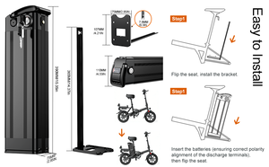 แบตเตอรี่จักรยานไฟฟ้าแบบพกพา EU Stock Seat Tube 36V 13Ah รุ่น Silver Fish ใช้เซลล์ลิเธียม 18650 พร้อมที่ชาร์จ สำหรับชุดมอเตอร์ 250w/350w/500w - Product Image 3