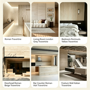 Pannelli Flessibili in <span class=keywords><strong>Pietra</strong></span> Ceramica Morbida Effetto Travertino Romano, Adesivi Decorativi da <span class=keywords><strong>Parete</strong></span> per Ristrutturazione Negozi di Abbigliamento - Product Image 3