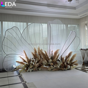 LEDA Hot Selling Fashionable Party Event Decor Supplies White LED Metal Flower Arch <b>Frame</b> for <b>Wedding</b> - Product Image 1
