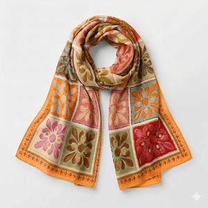 Floral <b>Scarf</b> Women Summer Beach Cover Up 190cmx95cm Multi-functional <b>Wrap</b> Shawl 100% Cotton - Product Image 3