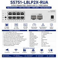 CloudEngine S5751-L8T2X-RUA S5751-L8LP2X-RUA Switch Gestionado de 8 Puertos Gigabit PoE+ 2x10GE SFP+ Switch de Red Empresarial