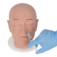 Mannequin d'injection intégrale du visage, caractéristiques féminines, en silicone durable, modèle de pratique pour la formation en cosmétologie et en sciences médicales