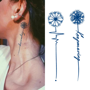 สติกเกอร์รอยสักปลอมกันน้ำดีไซน์สุดเท่ลายปีศาจสีน้ำเงินเข้มไม่หลับเครื่องมือแต่งหน้าศิลปะร่างกายภาษาอังกฤษ15วัน - Product Image 5