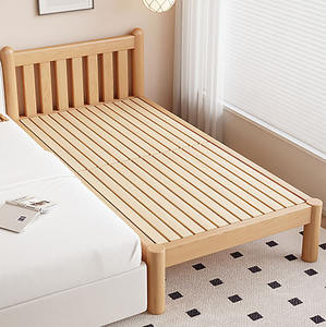 Nouveau design de berceau convertible pour bébé, lit à épissure extra large en hêtre, lit pour enfants, lit plat pour adultes - Product Image 4