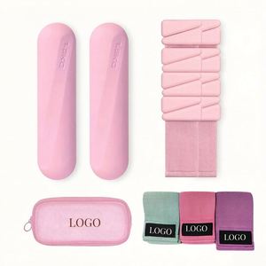 Custom Logo Gym Accessories Silicone <b>Dumbbells</b> Ankle <b>Weights</b> Bangles Set Kit Pilates Yoga Stretch Fabric Resistance Band - Product Image 1