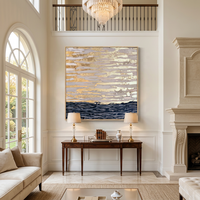 Décoration d'intérieur de luxe : Tableau mural grand format en toile texturée fait main, nature morte, avec feuille d'or, peinture d'art moderne pour hôtel et anniversaire