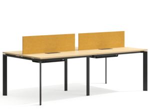 Scrivania Modulare Moderna con Gambe in Acciaio, Telaio in Metallo Cromato, Postazione di Lavoro per 4 Persone con Dimensioni Personalizzabili - Product Image 4