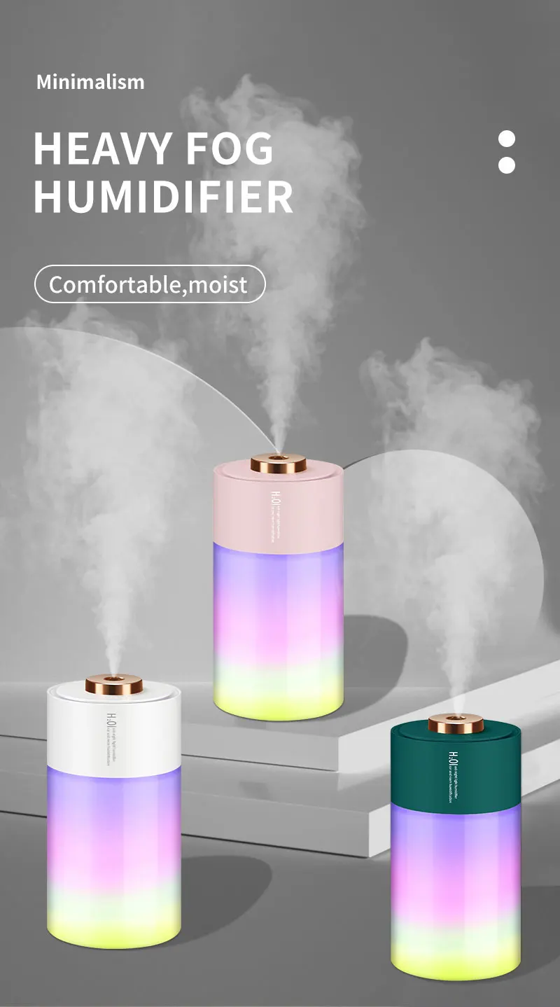 creative mist led home decor aroma oil h20 portable diffuser mini bottle USB car bedroom room personal space air humidifier